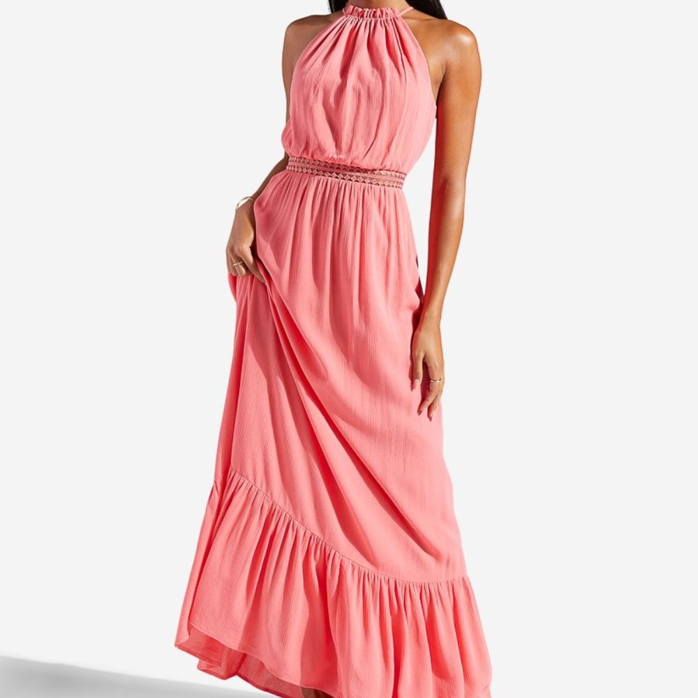 BNWT Beautiful Coral Pink Cutout Maxi